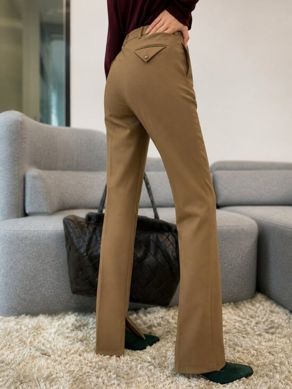 CHICJOC Women 100% Wool Pants size 38